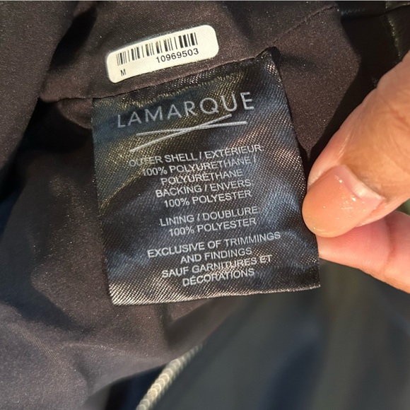 Lamarque Dani Moto Jacket Sz M Faux Leather Soft Pocket Zip Up Jacket - Picture 9 of 12